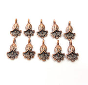 20 Flower Charms Copper Charm Antique Copper Charm Antique Copper Plated Metal (14x8 mm) G11654