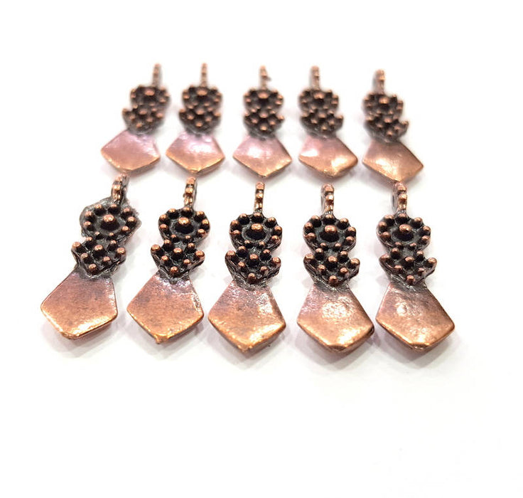 10 Copper Charm Antique Copper Charm Antique Copper Plated Metal (25x7mm) G11655