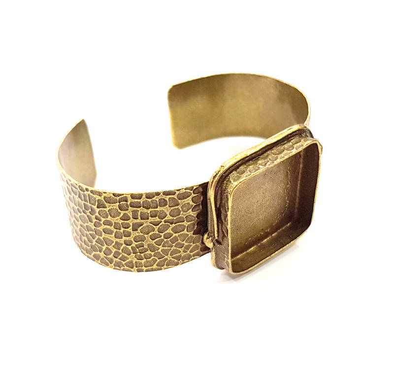Bangle Blanks Antique Bronze Bracelet Blanks Cuff Blanks Adjustable Bracelet Blank Antique Bronze Plated Brass (25x25mm Blanks) G11761