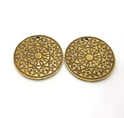 2 Antique Bronze Charm Antique Bronze Plated Metal  (30mm) G11670