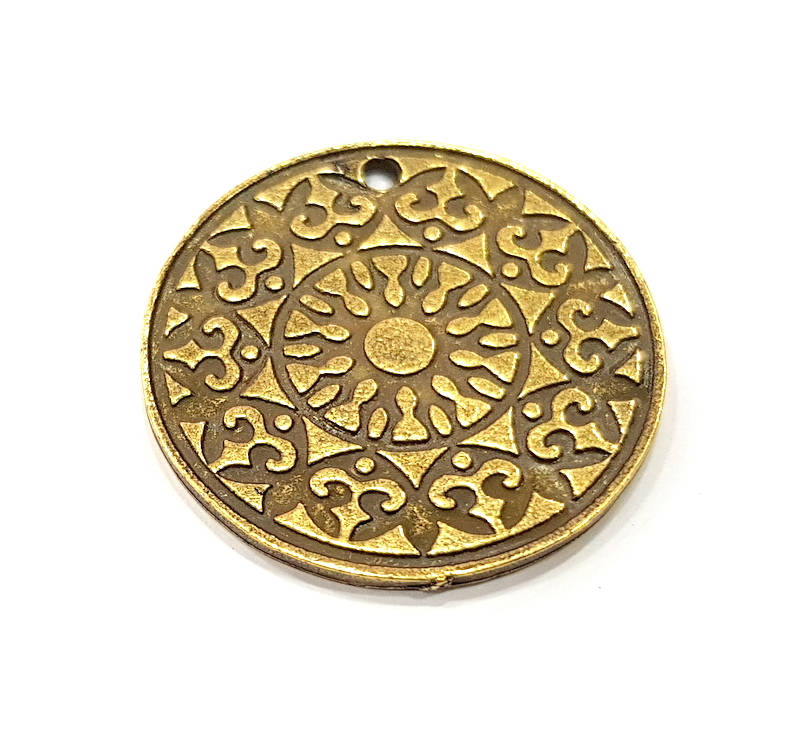 2 Antique Bronze Charm Antique Bronze Plated Metal  (30mm) G11670