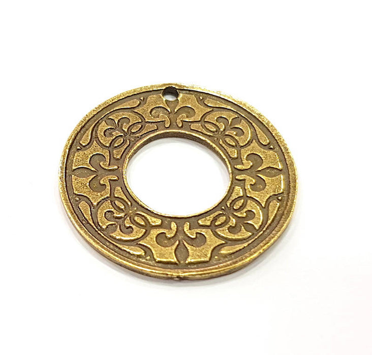 2 Antique Bronze Charm Antique Bronze Plated Metal  (30mm) G11672