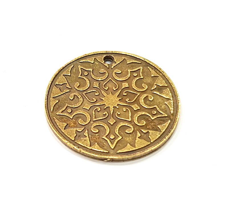 2 Antique Bronze Charm Antique Bronze Plated Metal  (30mm) G11677
