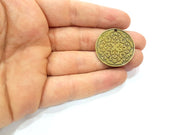 2 Antique Bronze Charm Antique Bronze Plated Metal  (30mm) G11684