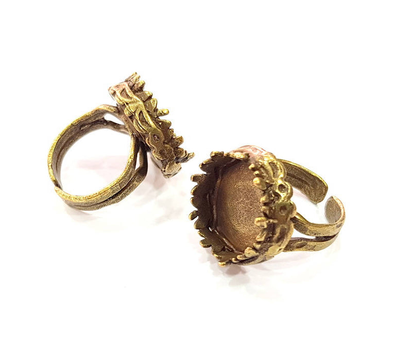 Adjustable Ring Blank, (16mm blank ) Antique Bronze Plated Brass G5544