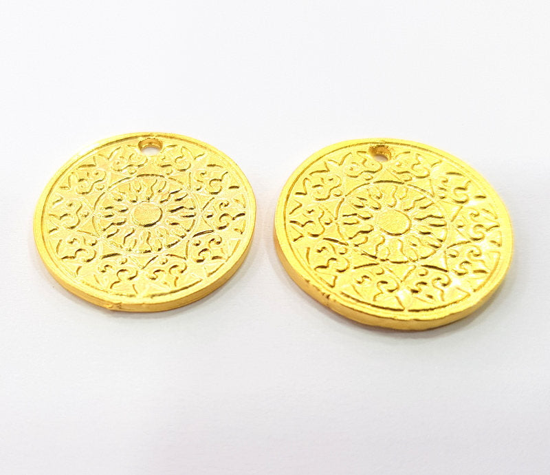 2 Gold Charms Gold Plated Metal (20mm)  G11690