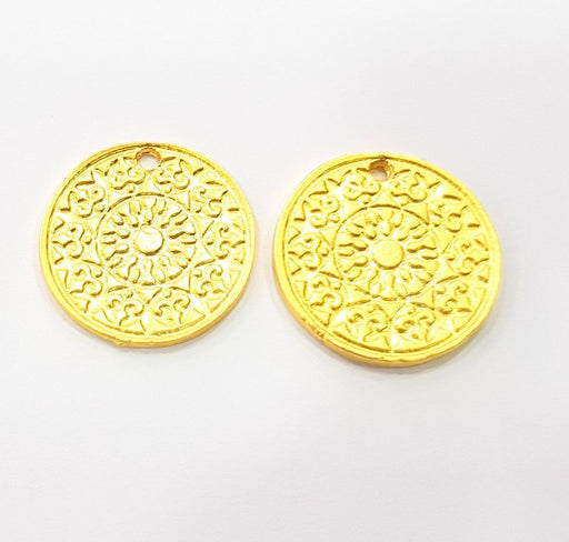 2 Gold Charms Gold Plated Metal (20mm)  G11690