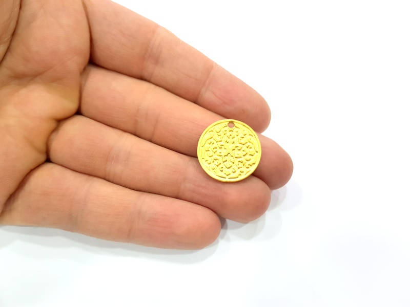 2 Gold Charms Matt Gold Charms (20mm)  G11698