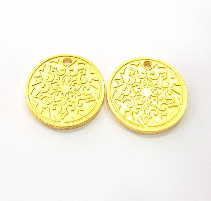 2 Gold Charms Gold Plated Metal (20mm)  G11704