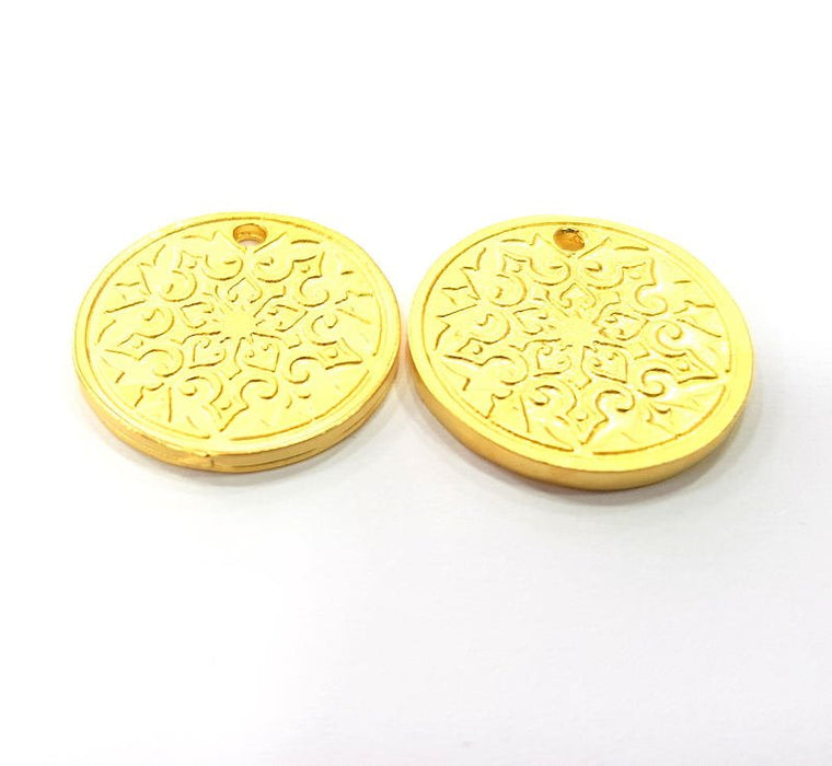 2 Gold Charms Gold Plated Metal (20mm)  G11704