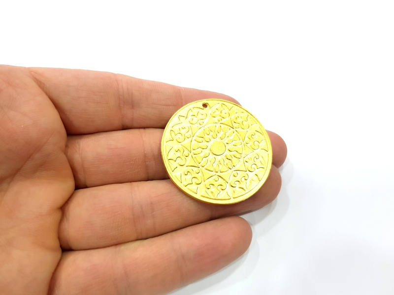 Gold Pendant Gold Plated Metal (40mm)  G11712