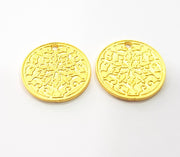 2 Gold Charms Gold Plated Metal (20mm)  G11713