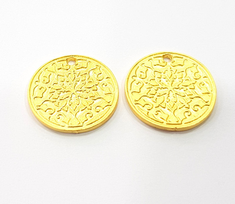 2 Gold Charms Gold Plated Metal (20mm)  G11713