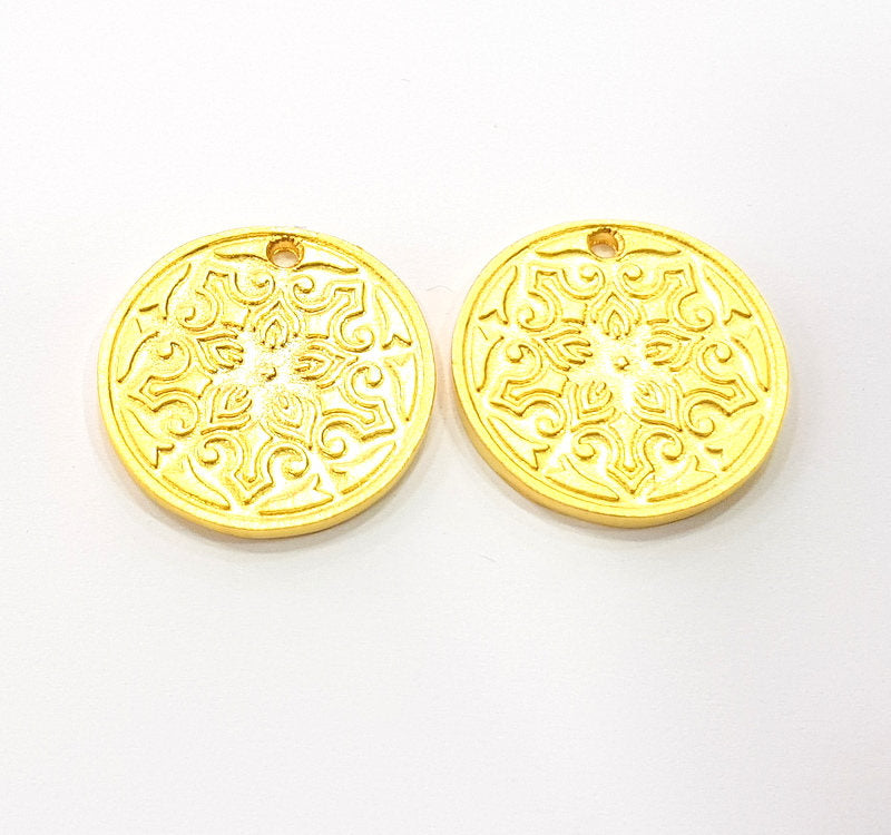 2 Gold Charms Gold Plated Metal (20mm)  G11720