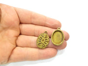 4 Antique Bronze Pendant Blank inlay Blank Mosaic Blank Resin Blank Bezel Base Setting Mountings Antique Bronze Plated(20x15mm blank) G11723