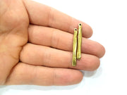 8 Antique Bronze Charm Antique Bronze Plated Metal  (38x4mm) G11735