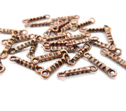 30 Antique Copper Connector Charm Antique Copper Plated Metal (16x4mm) G11725