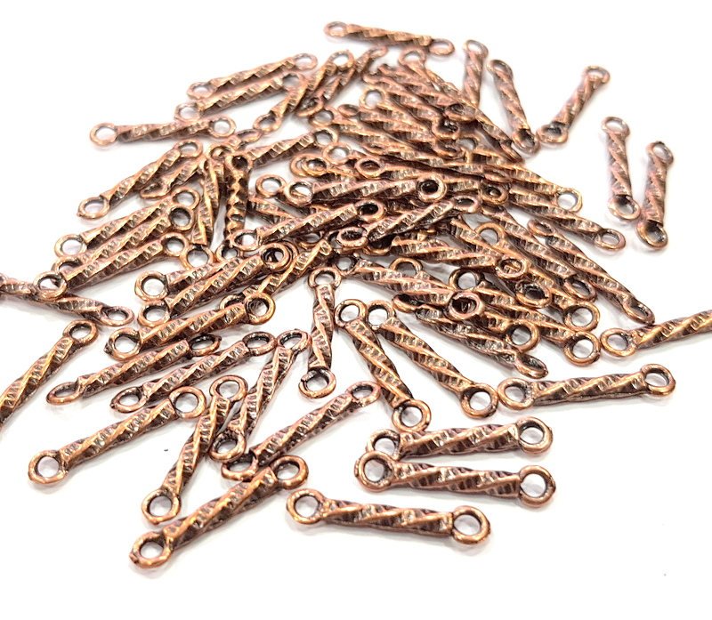 30 Antique Copper Bars Connector Charm Antique Copper Plated Metal (19x4mm) G11711