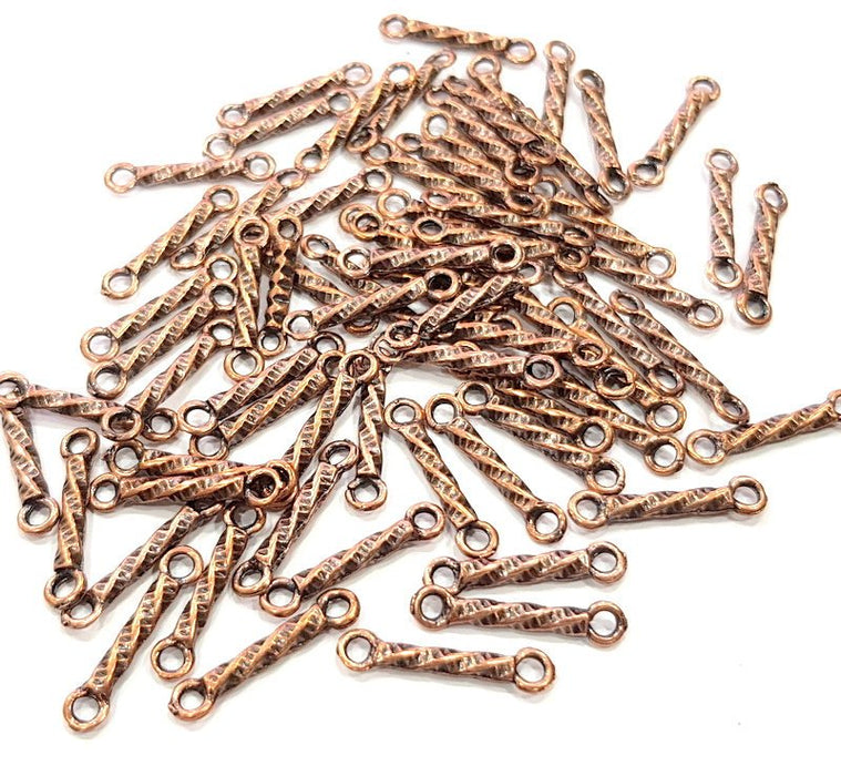 30 Antique Copper Bars Connector Charm Antique Copper Plated Metal (19x4mm) G11711