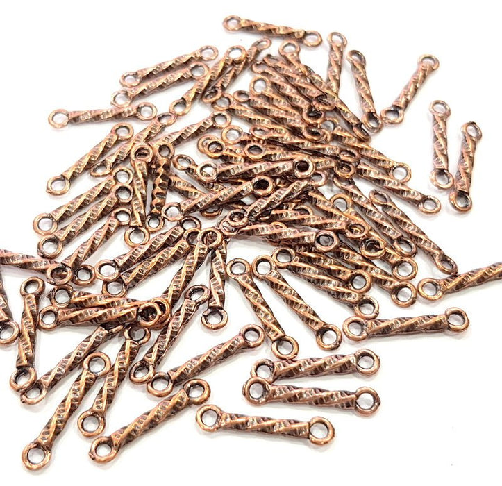 30 Antique Copper Bars Connector Charm Antique Copper Plated Metal (19x4mm) G11711