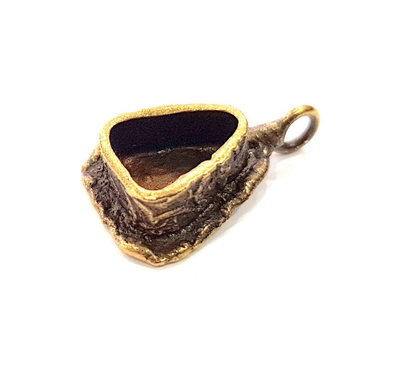 Antique Bronze Pendant Blank inlay Blank Mosaic Blank Resin Blank Bezel Base Mounting Antique Bronze Plated Brass ( 9x7 mm blank) G11745