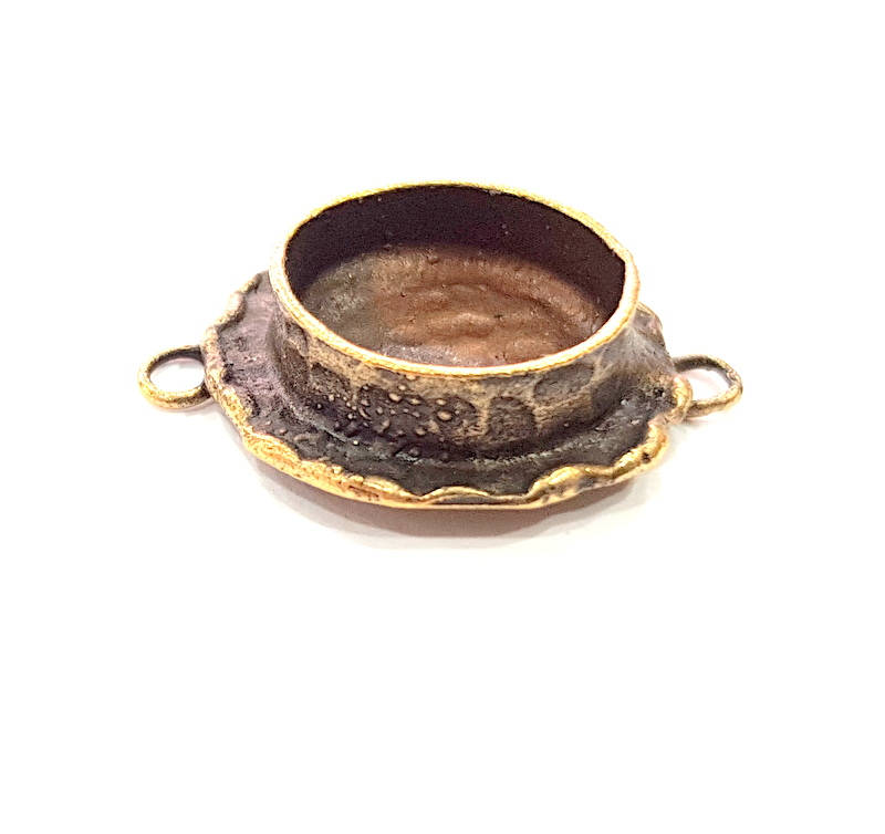 Antique Bronze Pendant Blank inlay Blank Mosaic Blank Resin Blank Bezel Base Mounting Antique Bronze Plated Brass ( 14 mm blank) G11749