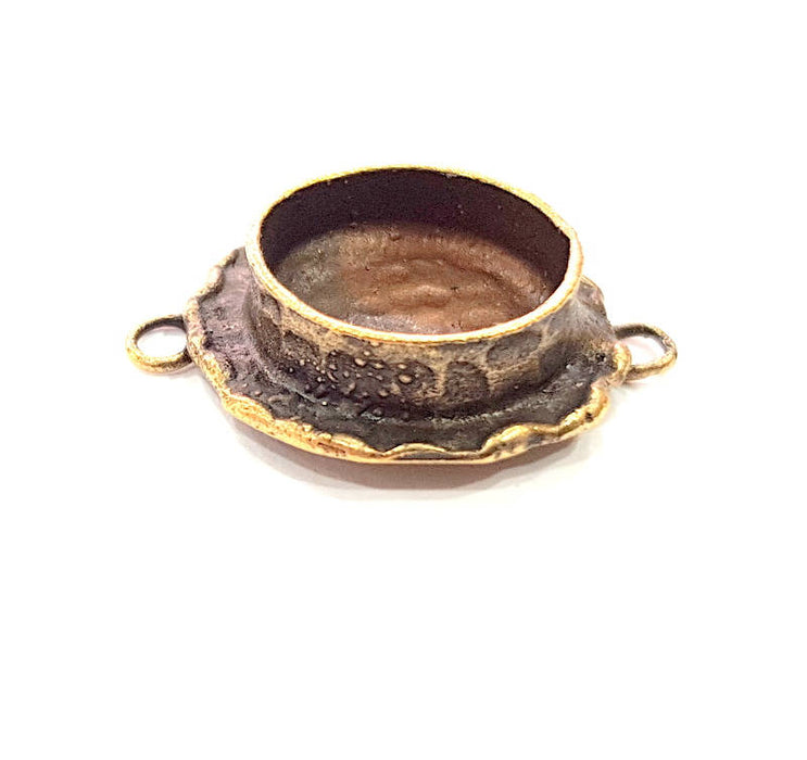 Antique Bronze Pendant Blank inlay Blank Mosaic Blank Resin Blank Bezel Base Mounting Antique Bronze Plated Brass ( 14 mm blank) G11749