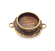 Antique Bronze Pendant Blank inlay Blank Mosaic Blank Resin Blank Bezel Base Mounting Antique Bronze Plated Brass ( 14 mm blank) G11749