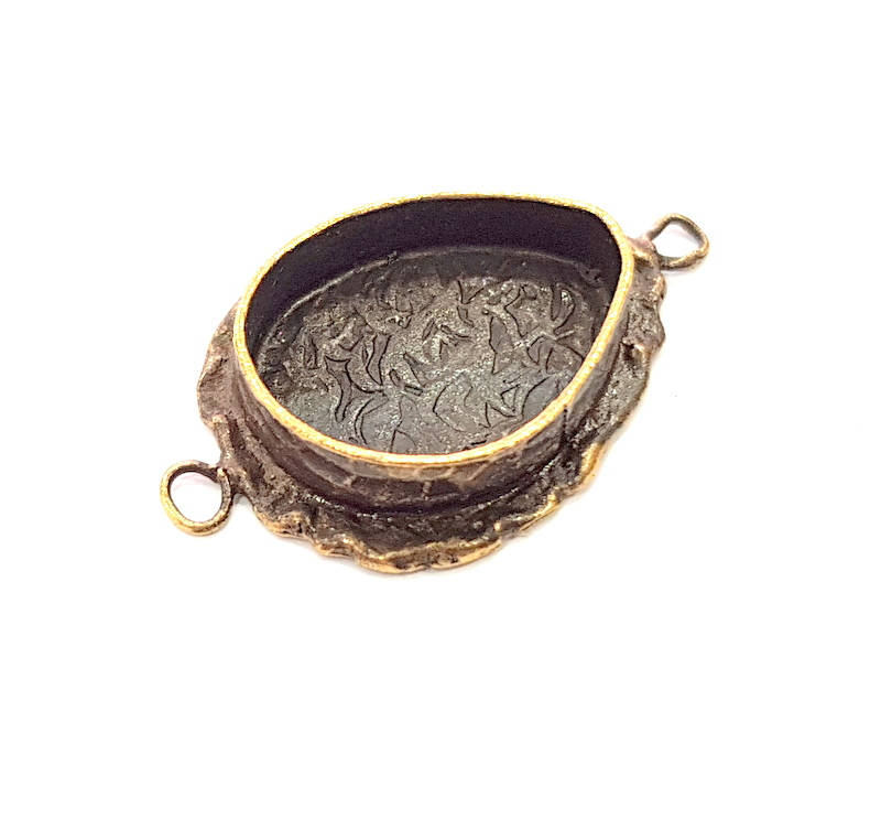 Antique Bronze Pendant Blank inlay Blank Mosaic Blank Resin Blank Bezel Base Mounting Antique Bronze Plated Brass ( 20x15 mm blank) G11751