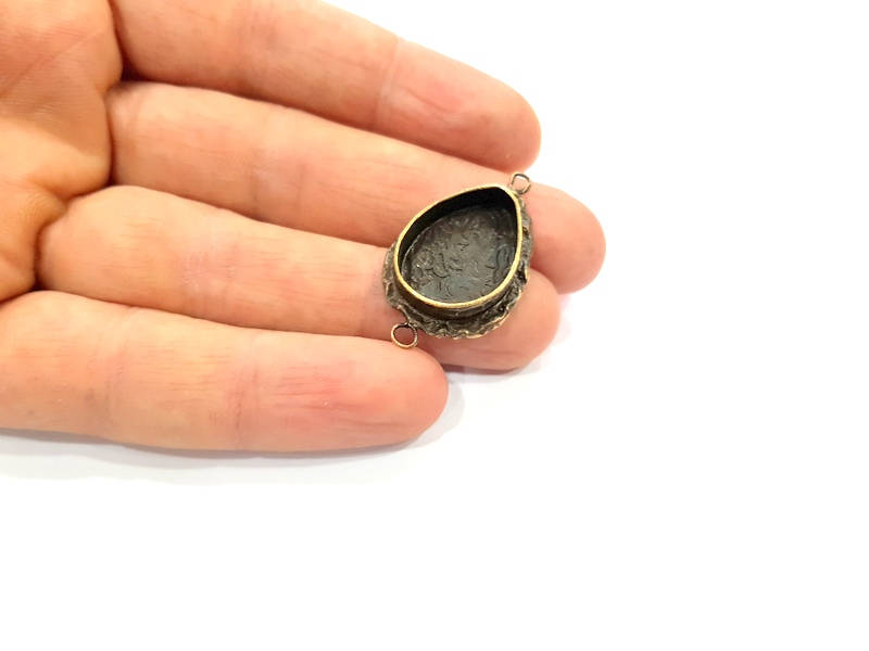 Antique Bronze Pendant Blank inlay Blank Mosaic Blank Resin Blank Bezel Base Mounting Antique Bronze Plated Brass ( 20x15 mm blank) G11751