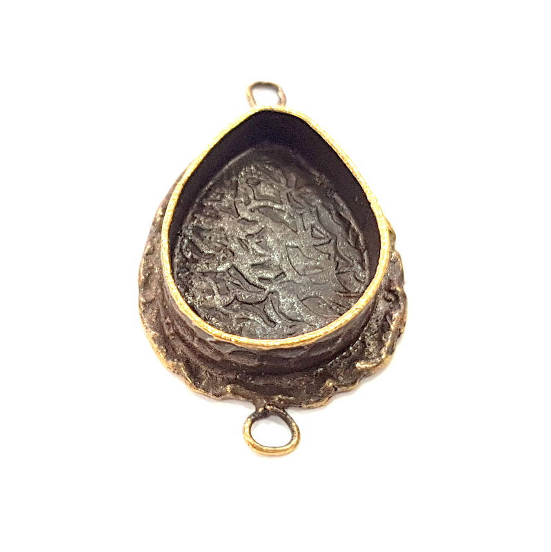 Antique Bronze Pendant Blank inlay Blank Mosaic Blank Resin Blank Bezel Base Mounting Antique Bronze Plated Brass ( 20x15 mm blank) G11751