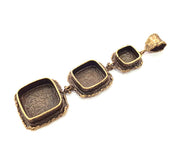 Antique Bronze Pendant Blank inlay Blank Mosaic Blank Resin Blank Bezel Base Mounting Antique Bronze Plated Brass (18+14+10mm blank) G11736