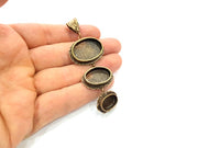 Antique Bronze Pendant Blank inlay Blank Mosaic Blank Resin Blank Bezel Base Mounting Bronze Plated Brass (25x18+20x15+14x10mm) G11739