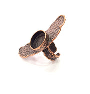 Copper Ring Settings inlay Ring Blank Mosaic Ring Bezel Base Cabochon Mountings (14mm blank ) Antique Copper Plated Brass G11766