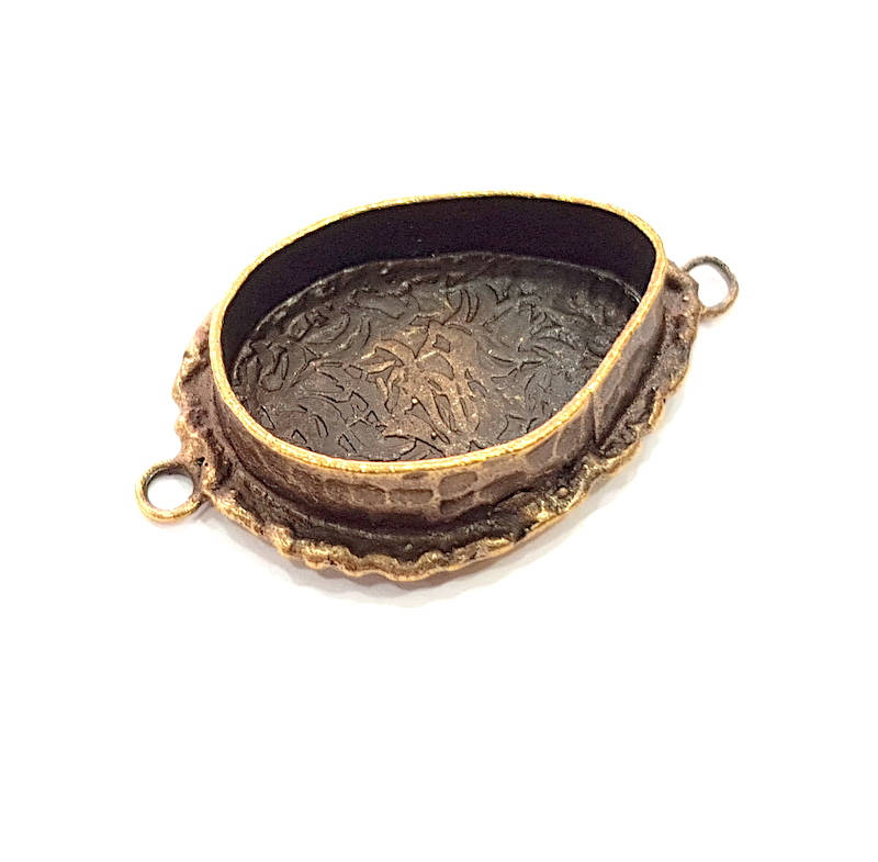 Antique Bronze Pendant Blank inlay Blank Mosaic Blank Resin Blank Bezel Base Mounting Antique Bronze Plated Brass ( 25x18 mm blank) G11771