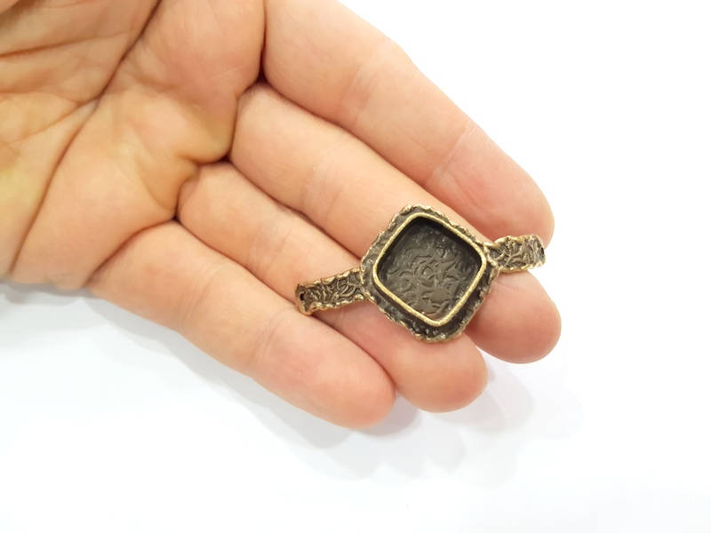 Bangle Blanks Antique Bronze Bracelet Blanks Cuff Blanks Adjustable Bracelet Blank Antique Bronze Plated Brass (14x14mm Blanks) G11777