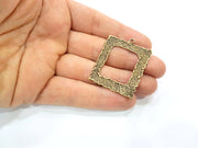 Hammered Charm Antique Bronze Connector Antique Bronze Plated Brass (38mm) G11790