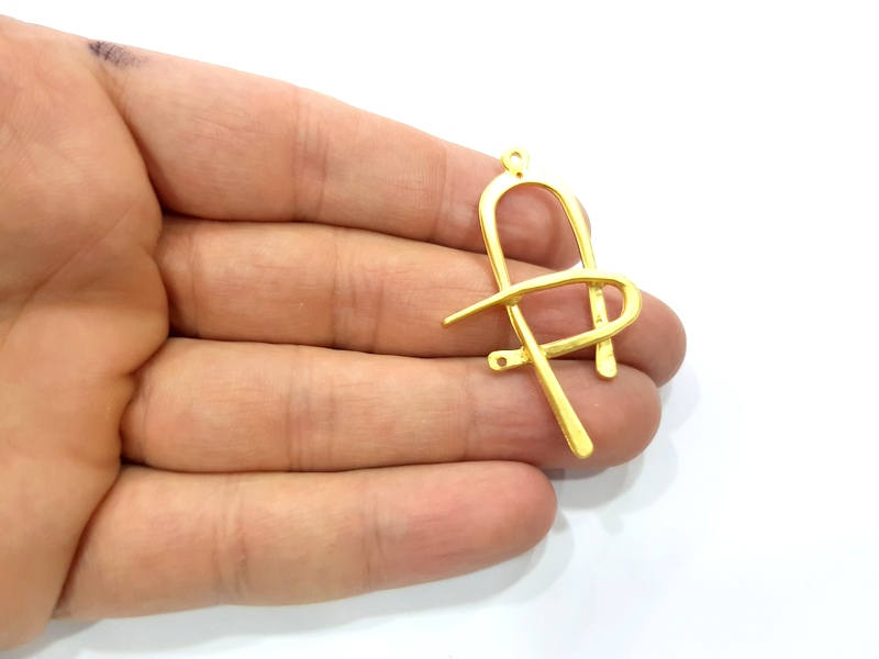 2 Gold Charm Gold Plated Connector (50x29mm)  G9799