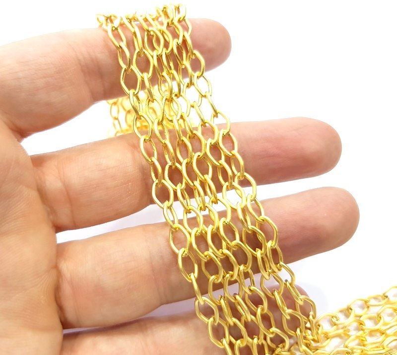 Gold Chain Gold Plated Chain 1 Meter - 3.3 Feet  (8x5 mm) G9800