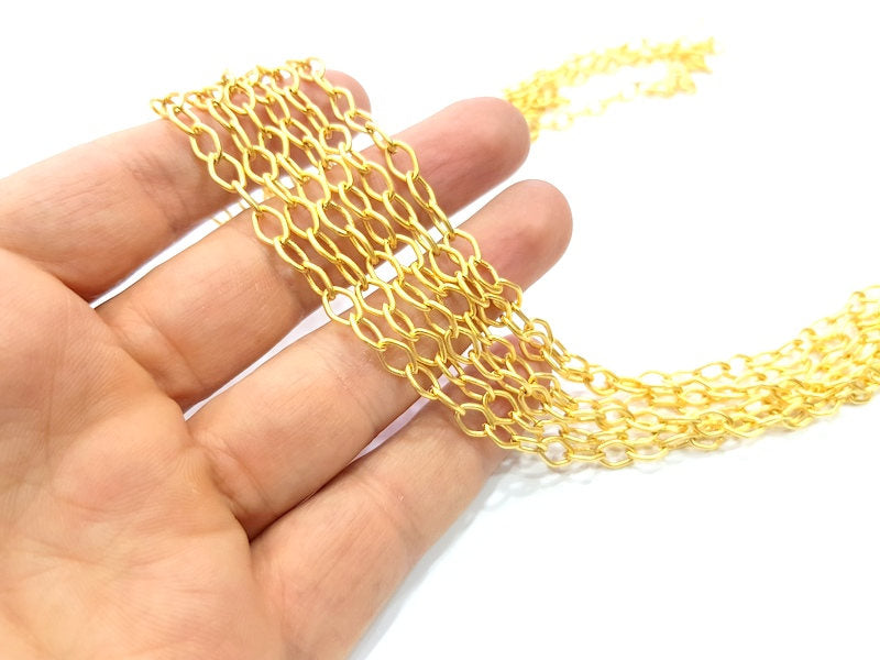 Gold Chain Gold Plated Chain 1 Meter - 3.3 Feet  (8x5 mm) G9800