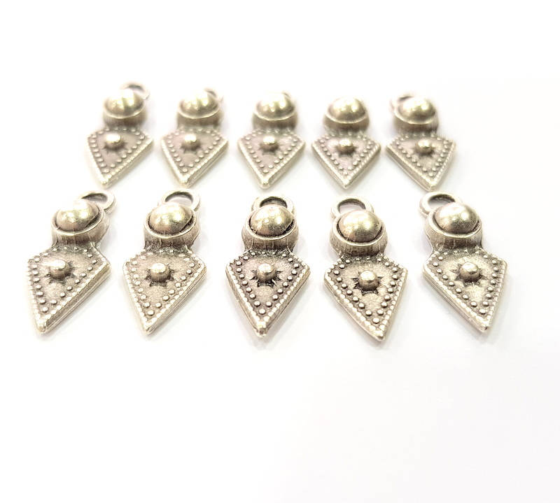20 Silver Charms Antique Silver Plated Charms (23x9mm) G9802