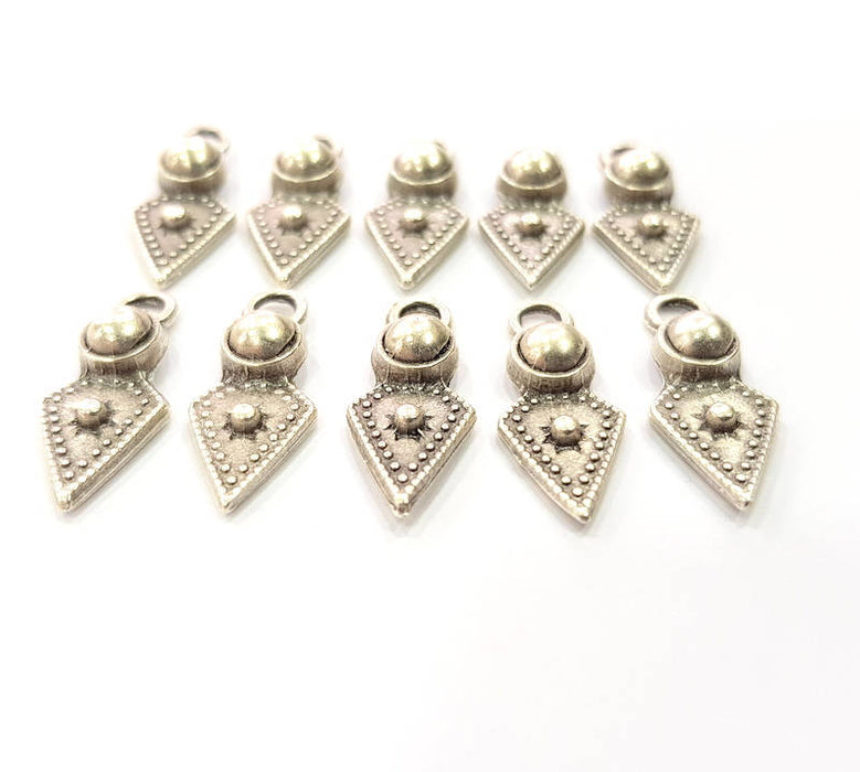 20 Silver Charms Antique Silver Plated Charms (23x9mm) G9802