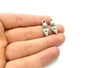 20 Silver Charms Antique Silver Plated Charms (23x9mm) G9802