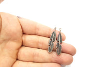 10 Feather Charm Antique Copper Charm Antique Copper Plated Charm (41x7mm) G9810