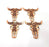 4 Copper Ox Head Skull Pendant Antique Copper Plated Pendant (33x32mm)  G9823
