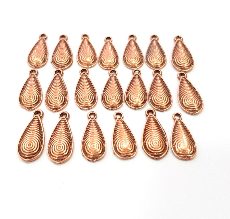 20 Drop Charm Antique Copper Charm Antique Copper Plated Charm (17x7mm) G9824