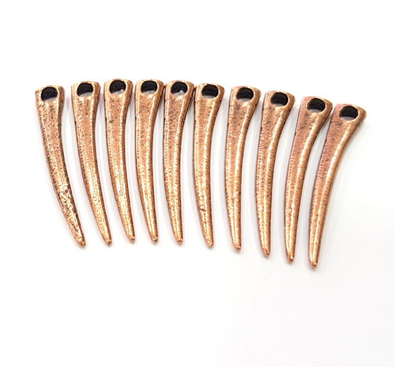 10 Antique Copper Charm Antique Copper Plated Charm (36x6mm) G9825