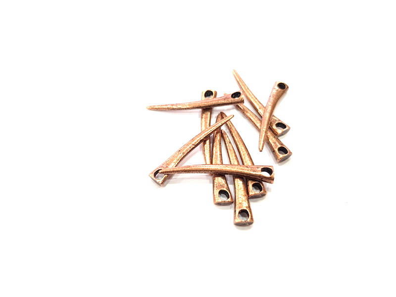 10 Antique Copper Charm Antique Copper Plated Charm (36x6mm) G9825