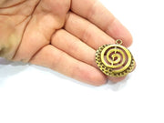 2 Antique Bronze Charm Antique Bronze Plated Charm (35x31mm) G9828