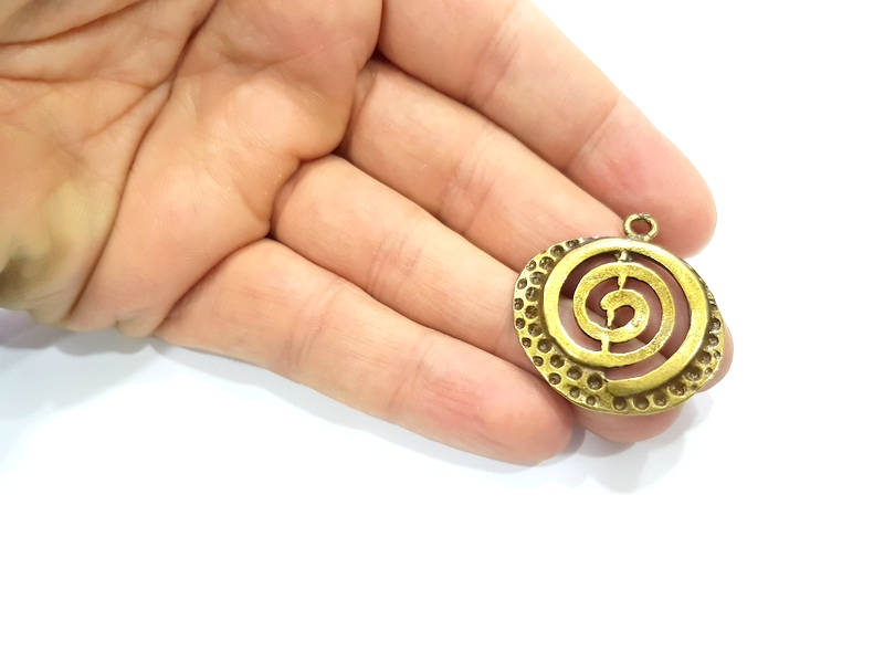 2 Antique Bronze Charm Antique Bronze Plated Charm (35x31mm) G9828